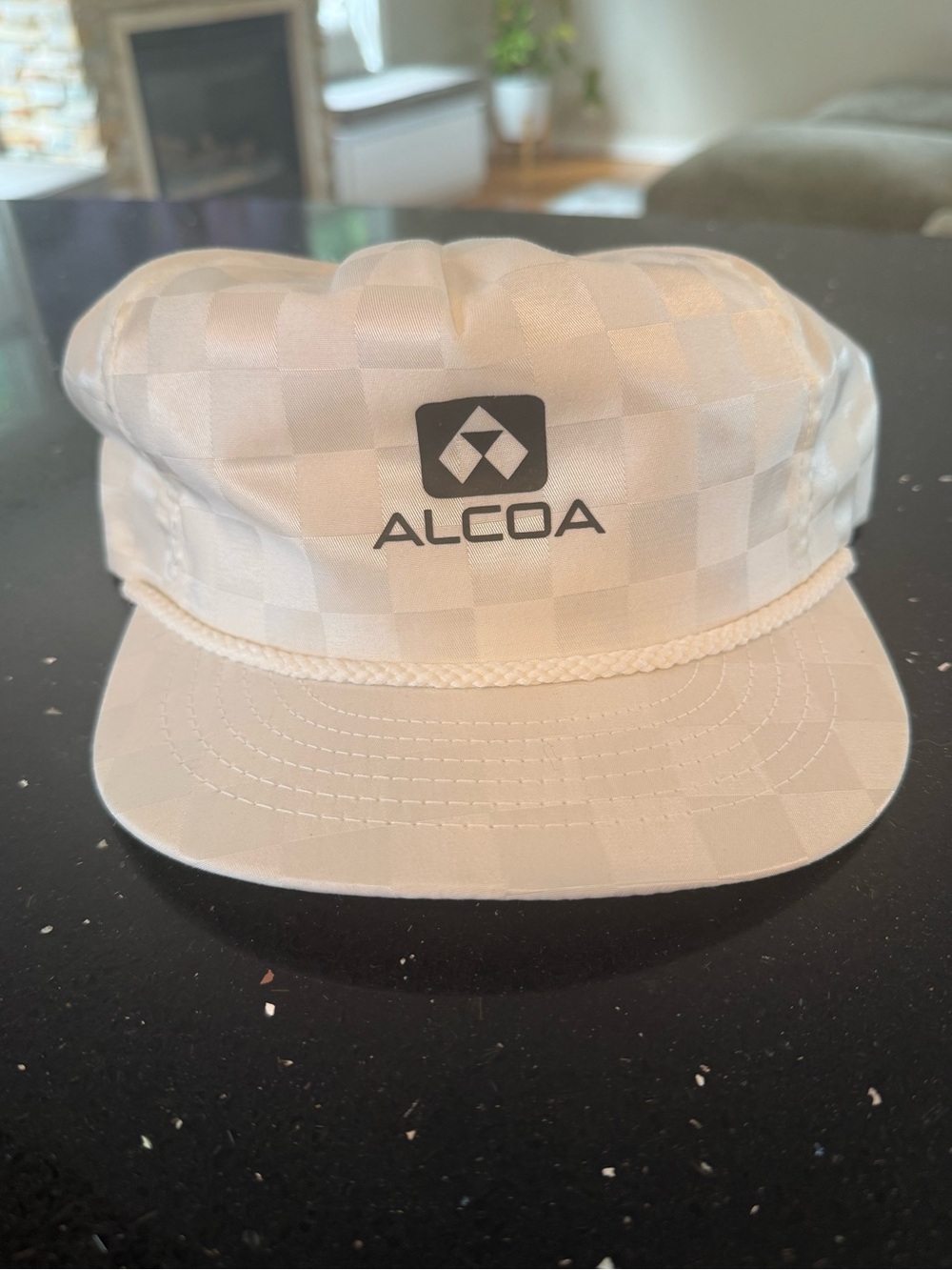 Alcoa White Checkerboard Logo Cap